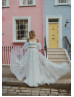 Two Piece Off Shoulder Ivory Lace Tulle Unusual Wedding Dress